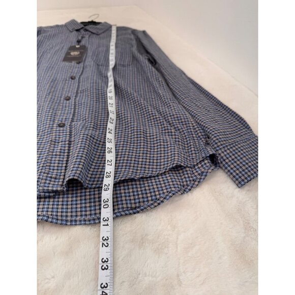 New Report Collection Men's Size M Blue Plaid Soft Touch Flannel Shirt - Picture 4 of 11